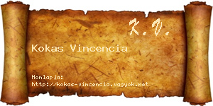 Kokas Vincencia névjegykártya